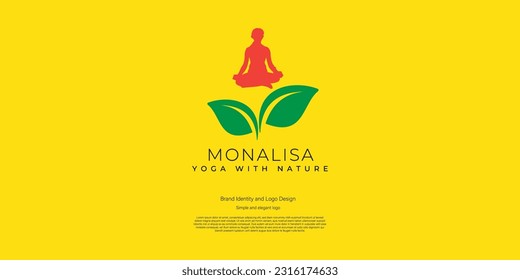 leaf yoga logo design for yoga center or gym