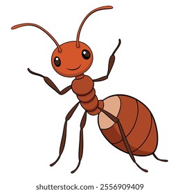 Leafcutter Ant insect flat vector illustration on white background