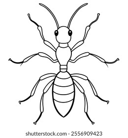 Leafcutter Ant insect flat vector illustration on white background