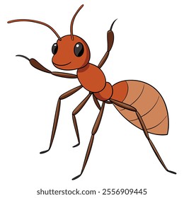 Leafcutter Ant insect flat vector illustration on white background