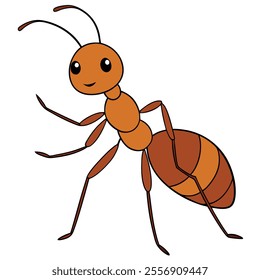 Leafcutter Ant insect flat vector illustration on white background