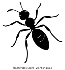 leafcutter ant silhouette vector illustration on white background