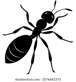 leafcutter ant silhouette vector illustration on white background