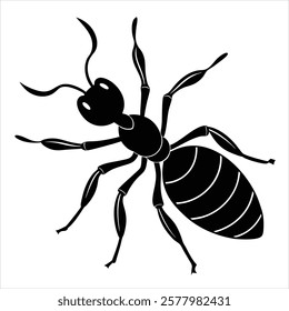 Leafcutter Ant silhouette vector illustration on white background