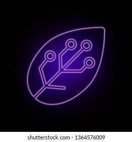 Leafe, smart, farm, neon icon. Biotechnology and Science, Chemical laboratory. Can be use infographic and presendation - Vector icon
