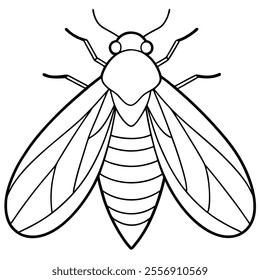 Leafhopper insect flat vector illustration on white background