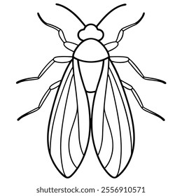 Leafhopper insect flat vector illustration on white background