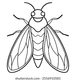 Leafhopper insect flat vector illustration on white background