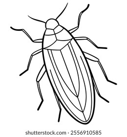 Leafhopper insect flat vector illustration on white background