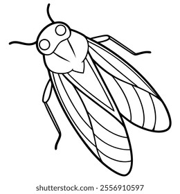 Leafhopper insect flat vector illustration on white background