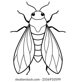 Leafhopper insect flat vector illustration on white background