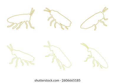 leafhopper Outline Icon Set Design