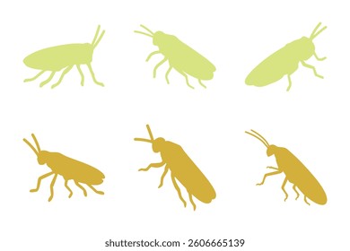 leafhopper Silhouette Icon Set Design