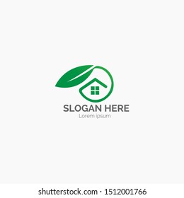 Leafhouse design for simple and modern logo concept