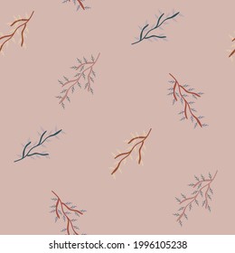 Leafless Branch Seamless Pattern for Print