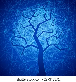 Leafless tree catch in a web. Eps8. RGB. Organized by layers. Global colors. Gradients used.