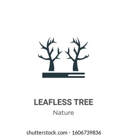 Leafless tree glyph icon vector on white background. Flat vector leafless tree icon symbol sign from modern nature collection for mobile concept and web apps design.