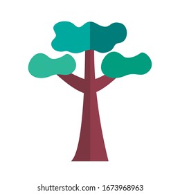 leafless tree plant flat style icon vector illustration design