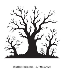 Leafless Tree Silhouette Illustration for Nature and Design