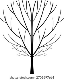 Blattlose Baum Silhouette Vektorgrafik von nackten Zweigen für Winter, Natur und Saisondesign