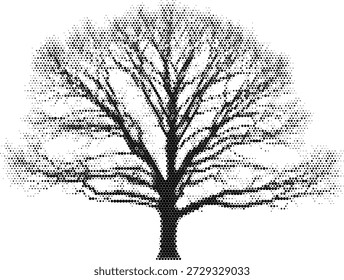 Laublose Baum Silhouette für Winter Natur und gespenstische Wald Landschaft Design Elemente