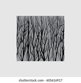 Leafless tree silhouettes over grey background
artsy vector nature illustration