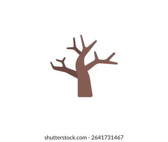 Leafless Tree vector emoticon. Leafless Tree emoji illustration. Color Leafless Tree icon