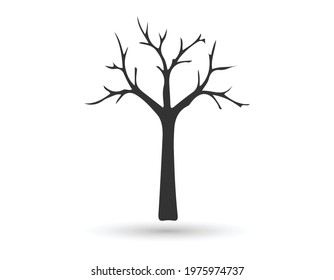 Leafless tree vector icon. black leafless tree icon, flat vector simple element illustration from editable nature concept isolated stroke on white background.