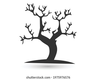 Leafless tree vector icon. black leafless tree icon, flat vector simple element illustration from editable nature concept isolated stroke on white background.