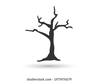 Leafless tree vector icon. black leafless tree icon, flat vector simple element illustration from editable nature concept isolated stroke on white background.