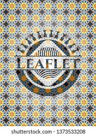 Leaflet arabic emblem. Arabesque decoration.