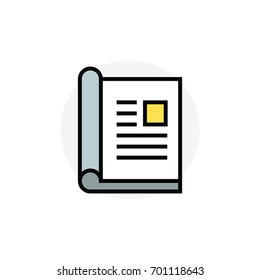 leaflet book Isolated Line Vector Illustration editable Icon