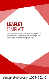 Leaflet brochure design, geometric abstract business brochure template, red triangles. Vector Illustration.