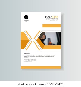 Leaflet Brochure Flyer template A4 size design, book cover layout design, Abstract yellow presentation templates