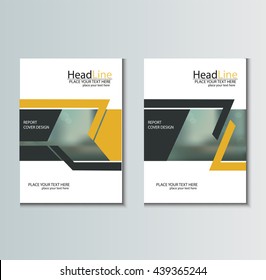 Leaflet Brochure Flyer template A4 size design, book cover layout design, Abstract yellow presentation templates
