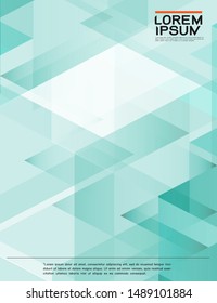 leaflet, brochure, flyer template with abstract modern transparency polygon geometric pattern for business or technology presentation, vector illustration