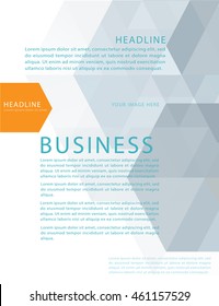 leaflet, brochure, flyer template with abstract modern transparency polygon geometric pattern for business or technology presentation, vector illustration