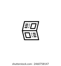 leaflet brochure outline icon and illustration
