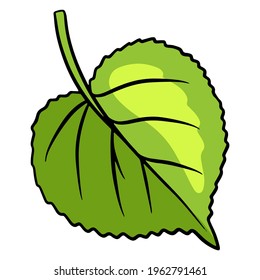 Leaflet. Carved leaf. Logo. Nature. Cartoon style. Illustration for design and decoration. For registration of invitations, business cards. Creation of frames.