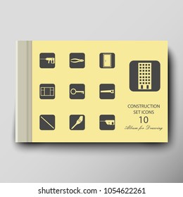 Leaflet cover presentation abstract geometric background. Album for painting with shadow