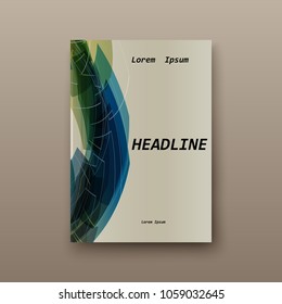 Leaflet cover presentation abstract geometric background. Vector image of book with a shadow