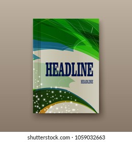Leaflet cover presentation abstract geometric background. Vector image of book with a shadow