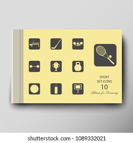 Leaflet cover presentation abstract geometric background. Album for painting with shadow