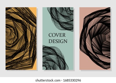  Leaflet cover presentation abstract geometric background. Future Poster template. Trendy minimalist flat geometric design. Square format.
