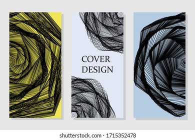  Leaflet cover presentation abstract geometric background. Multipurpose template with cover. Trendy minimalist flat geometric design. Square format.