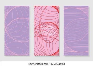  Leaflet cover presentation abstract geometric background. Multipurpose template with cover. Trendy minimalist flat geometric design. Square format.