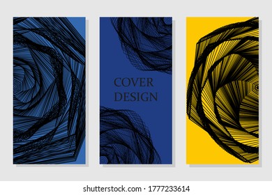  Leaflet cover presentation abstract geometric background. Future Poster template. Trendy minimalist flat geometric design. Square format.