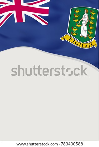 Leaflet design with flag of British Virgin Islands. Vector template.