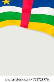 Leaflet design with flag of Central African Republic. Vector template.