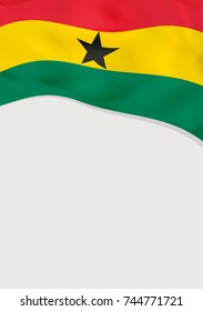 Leaflet design with flag of Ghana. Vector template.